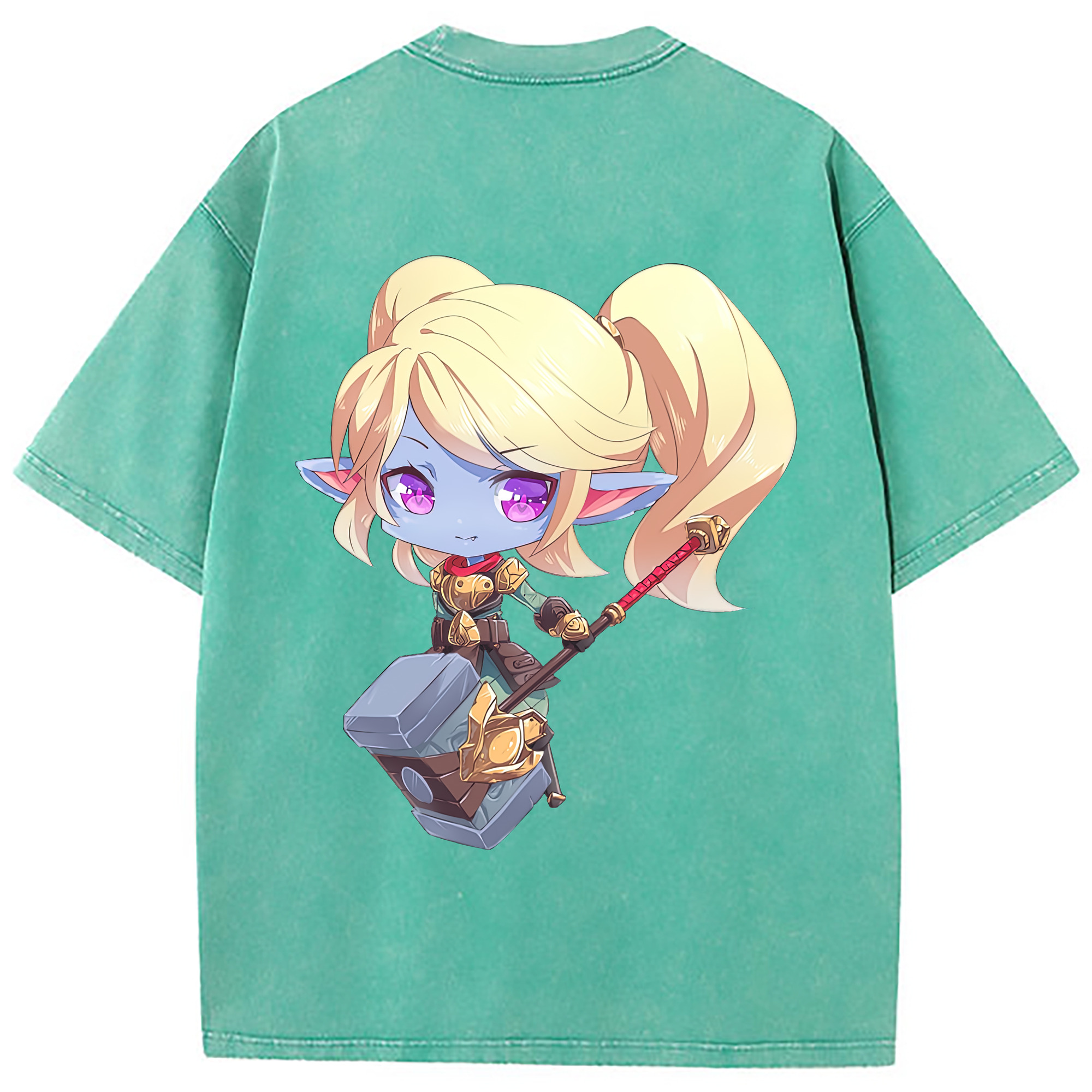 （画像用） リーグ・オブ・レジェンド League of Legends LOL 綿100% ヴィンテージ風 半袖Tシャツ（背面プリント）